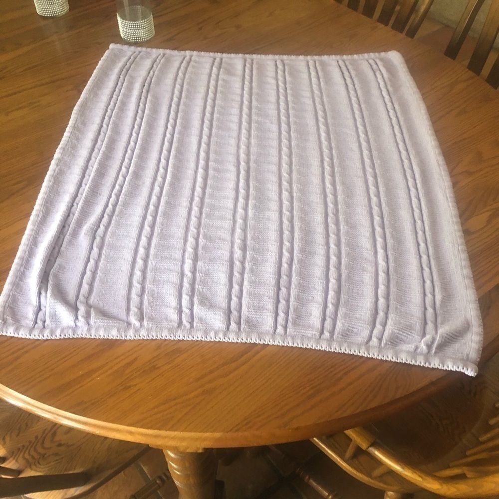 Bright Future violet knit baby blanket